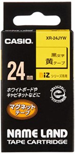 カシオ ラベルライター ネームランド マグネットテープ 24mm XR-24JYW 黄(中古品)