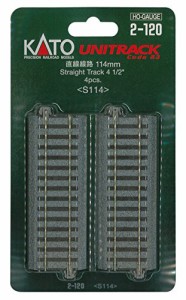 KATO HOゲージ 直線線路 114mm 4本入 2-120 鉄道模型用品(中古品)