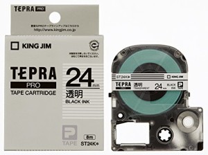 キングジム テープカートリッジ テプラPRO 24mm ST24K 透明(中古品)