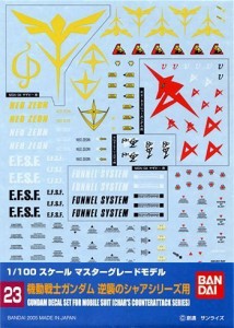 1/100 ガンダムデカール MG 汎用-逆襲のシャア用 (23)(中古品)