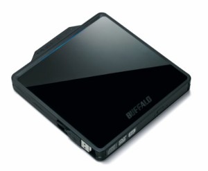 BUFFALO Boostケーブル搭載 ポータブルDVDドライブ ブラック DVSM-PC58U2V-(中古品)