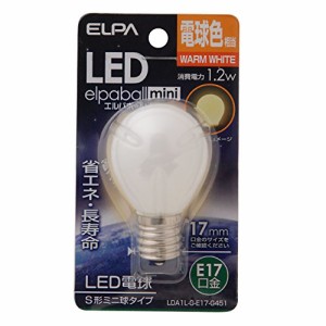 ELPA エルパ LED電球S形E17 電球色 屋内用 省エネタイプ LDA1L-G-E17-G451（中古品）