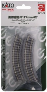 KATO Nゲージ ユニトラックコンパクト曲線線路R117-45° 4本入 20-176 鉄道(中古品)