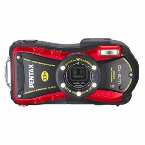 PENTAX 防水デジタルカメラ PENTAX WG-10 レッド 1cmマクロ マクロスタンド(中古品)