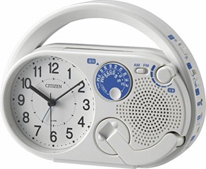 シチズン 目覚まし時計 アナログ 防災 ディフェリアR04 AM/FM ラジオ 発電 (中古品)