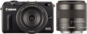 Canon ミラーレス一眼カメラ EOS M2 ダブルレンズキット(ブラック) EF-M18-(中古品)