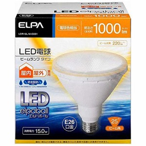 ELPA LED電球 ビーム球形 1000ルーメン 口金直径26mm 電球色 LDR15L-M-G051（中古品）