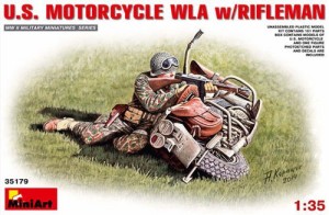 ミニアート 1/35 アメリカ軍バイクWLAライフルマン付 プラモデル(中古品)