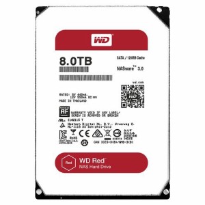 WD HDD 内蔵ハードディスク 3.5インチ 8TB WD Red NAS用 WD80EFZX 5400rpm (中古品)
