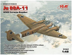 ICM 1/48 ドイツ空軍 ユンカース Ju88A-11 爆撃機 プラモデル 48235(中古品)