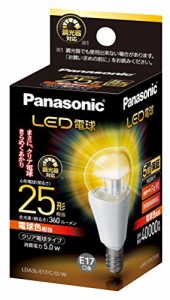 パナソニック LED電球 口金直径17mm 電球25W形相当 電球色相当(5.0W) 小形 （中古品）