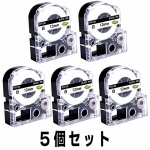 Mylabel キングジム 互換テープカートリッジ テプラPRO 12mm 5個入り NTS12(中古品)