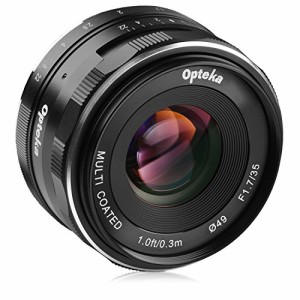 Opteka 35mm f / 1.7手動フォーカスプライムHD MCレンズfor Canon EF - Mマ(中古品)