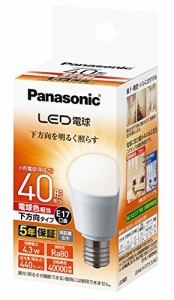 パナソニック LED電球 口金直径17mm 電球40W形相当 電球色相当(4.3W) 小型 （中古品）