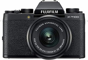 FUJIFILM ミラーレス一眼 X-T100レンズキット ブラック X-T100LK-B(中古品)