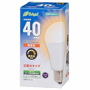 オーム電機 LED電球(40形相当/540lm/電球色/E26/広配光180°/密閉形器具対 （中古品）