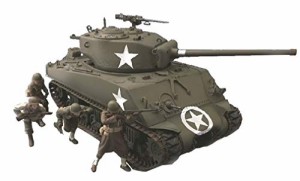 アスカモデル 1/35 アメリカ軍 M4A3 (76)Wシャーマン フィギュア4体付き ( (中古品)