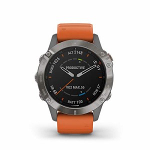 GARMIN(ガーミン) fenix 6 Sapphire Ti Gray 音楽再生機能 マルチスポーツ (中古品)