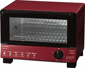 日立 オーブントースター 1,000W 角型パン2枚焼き HTO-CT35 R レッド(中古品)