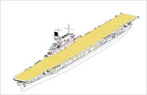 トランペッター 1/700 アメリカ海軍 航空母艦 CV-6 エンタープライズ プラ (未使用品)