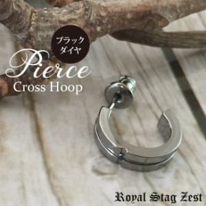 メンズピアス ブランド シルバー925 ブラックダイヤ スタッドピアス 【 Royal Stag Zest / ロイヤル