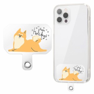 iPhone 12 / 12 Pro / 『オリジナルデザイン』/ストラップホルダーwithハイブリッドケース / 柴犬_Happy Holidays