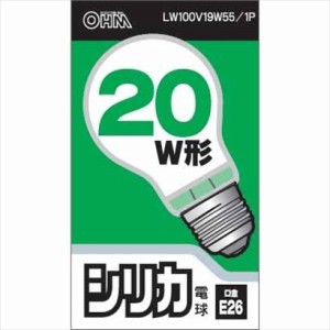 白熱電球(20W相当/ホワイト/E26) (LW100V19W55/1P)