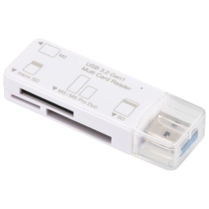 microSDカードリーダー(主要49メディア/USB3.2Gen1/ホワイト) (PC-SCRWU303-W)