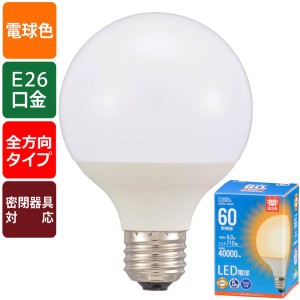 LED電球 ボール球形(60形相当/710 lm/6.0W/電球色/E26/全方向配光240°/密閉形器具対応) (LDG6L 8AG6)