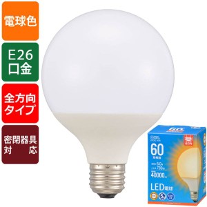 LED電球 ボール球形(60形相当/730 lm/6.0W/電球色/E26/全方向配光240°/密閉形器具対応) (LDG6L AG6)
