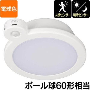 LEDミニシーリングライト(明暗・人感センサー付き/920 lm/9.0W/電球色/ホワイト) (LE-Y9LG-W-PIR)