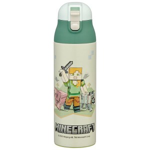 Minecraft Explore More ロック付ワンプッシュステンレスマグボトル 500ml スケーター