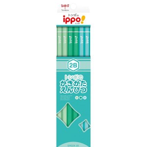 [トンボ鉛筆] ippo！ かきかたえんぴつ 2B プレーン/Green KB-KPN04-2B