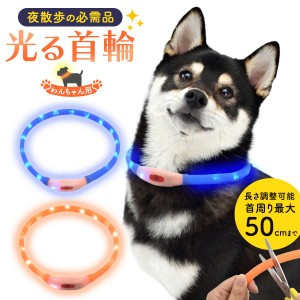 夜の散歩の必需品 犬用 光る首輪 50cm [全2色]