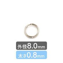 アクセサリーパーツ ステンレス製 二重リング(二重キーリング) [太さ:0.8mm/外径:8.0mm][500個セット]