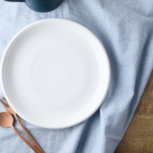レトロフープ フロスティーホワイト 26cmディナー皿
