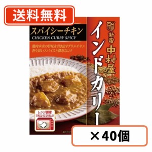 新宿中村屋 インドカリー スパイシーチキン 200ｇ×40個 カレー レトルトカレー curry 鶏肉 スパイス 電子レンジ調理可　送料無料(一部地