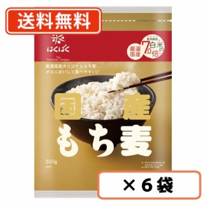 はくばく 国産もち麦 500g×6袋(1ケース)　米 ごはん もち麦 国産　送料無料(一部地域を除く)