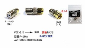 カモン SMA(オス)←→アンテナF型(メス)変換アダプタ【FBS-SMA】(中古品)