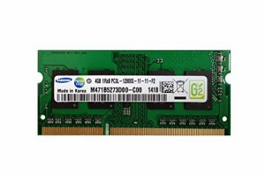 サムスン純正 PC3-12800(DDR3-1600) SO-DIMM 4GB ノートPC用メモリ DDR3L対（中古品）