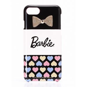 iPhone7(Barbie Design)リボンプリントハードケース ハート柄 LP-BI7HSRC（中古品）