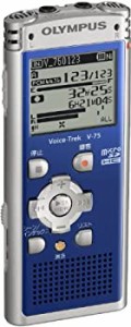 【中古】 OLYMPUS オリンパス ICレコーダー Voice-Trek 4GB リニアPCM対応 BLU ブルー V-75