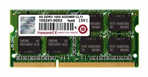 【中古】 Transcend ノートPC用メモリ PC3-12800 DDR3 1600 4GB 1.5V 204pin SO-DIMM TS512MSK64V6N