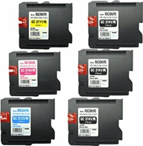 【中古】 RICOH リコー 【6個】GC21V カラー4色セット+黒2個 Mサイズ リサイクルインク RICOH GELJET プリンター ジェルジェットプリンタ