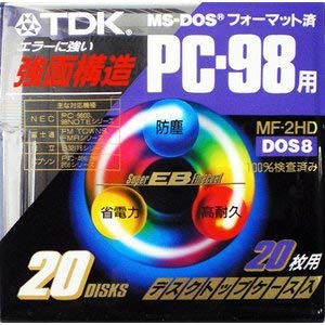 TDK 3.5型強面構造フロッピーディスク FD 20枚MF-2HD-PCX20PN(中古品)