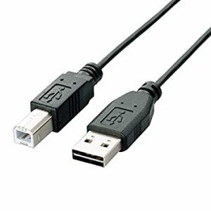 【中古】 エレコム USBケーブル 【B】 USB2.0 (USB A オス to USB B オス) リバーシブルコネクタ 2m ブラック U2C-DB20BK