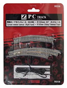 【中古】ロクハン Zゲージ R058 PCトラック電動カーブポイントレール 右分岐