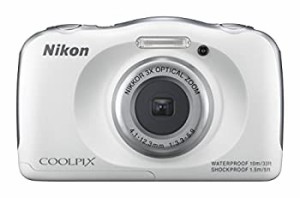 【中古 良品】 Nikon デジタルカメラ S33 防水 1317万画素 S33 ホワイト S3