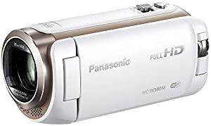 パナソニック HDビデオカメラ W580M 32GB サブカメラ搭載 高倍率90倍ズーム ホワイト HC-W580M-W(中古品)