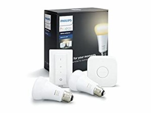 【中古】 Philips Hue (ヒュー) | ホワイトグラデーション スターターセット | E26スマートLEDライト2個+ブリッジ1個+ディマースイッチ1